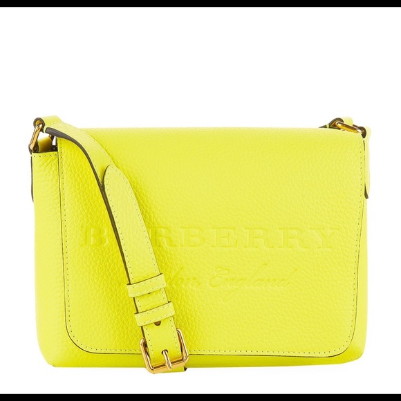 Burberry Small Embossed Neon Leather Messenger Bag - Picture 5 of 5
